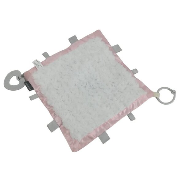 Demdaco Jesus Loves Me Lovey Lovie Security Blanket Teether Taggie White Pink - Picture 7 of 10